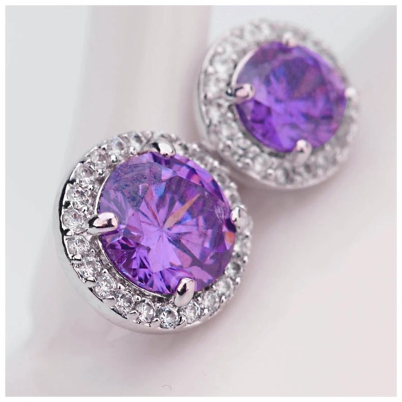 Swarovski Crystals The Jacqui Purple Earrings - Picture 4 of 5